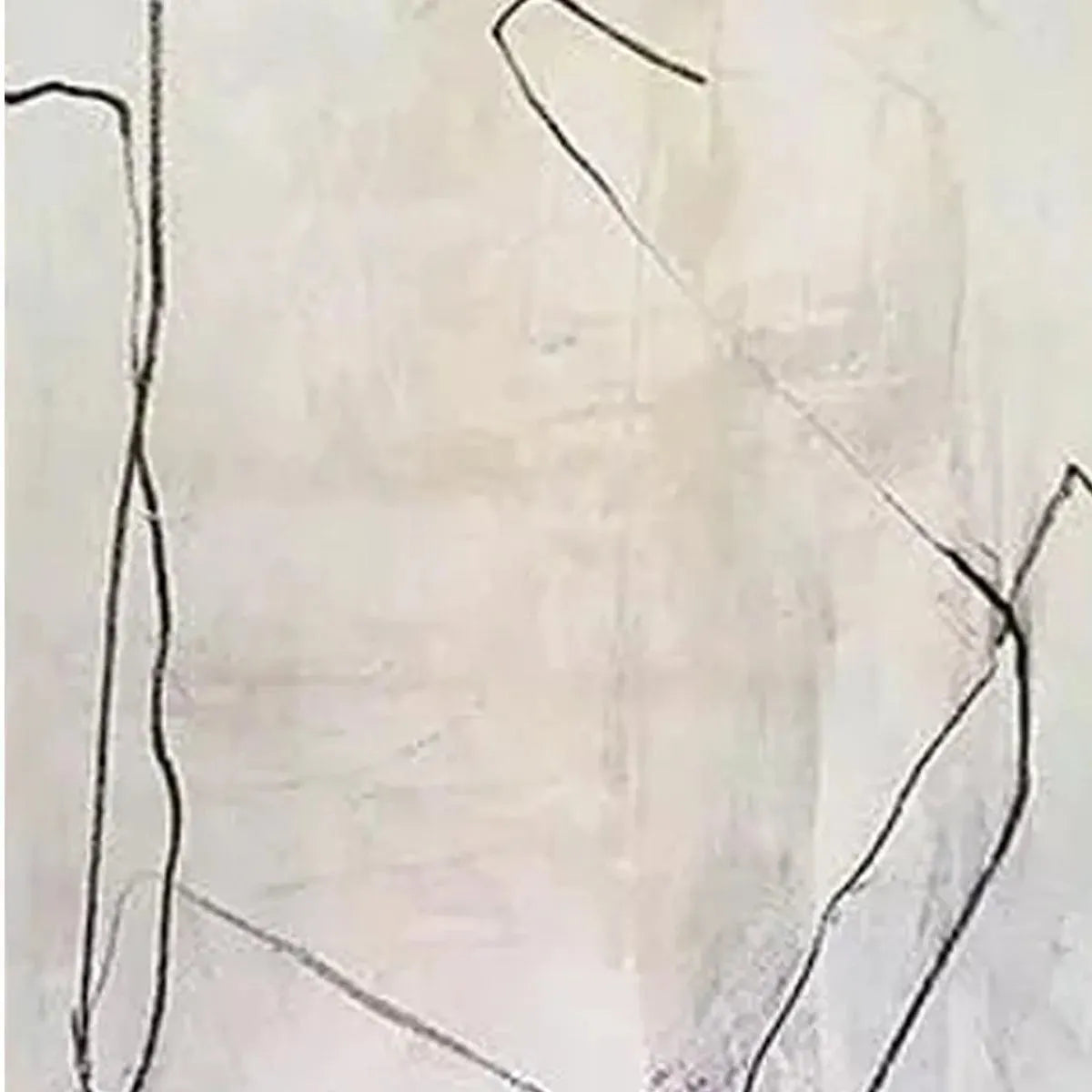 Minimalist Abstract Diptych – Wabi-Sabi Abstract Line Art Oil Painting, view 3
