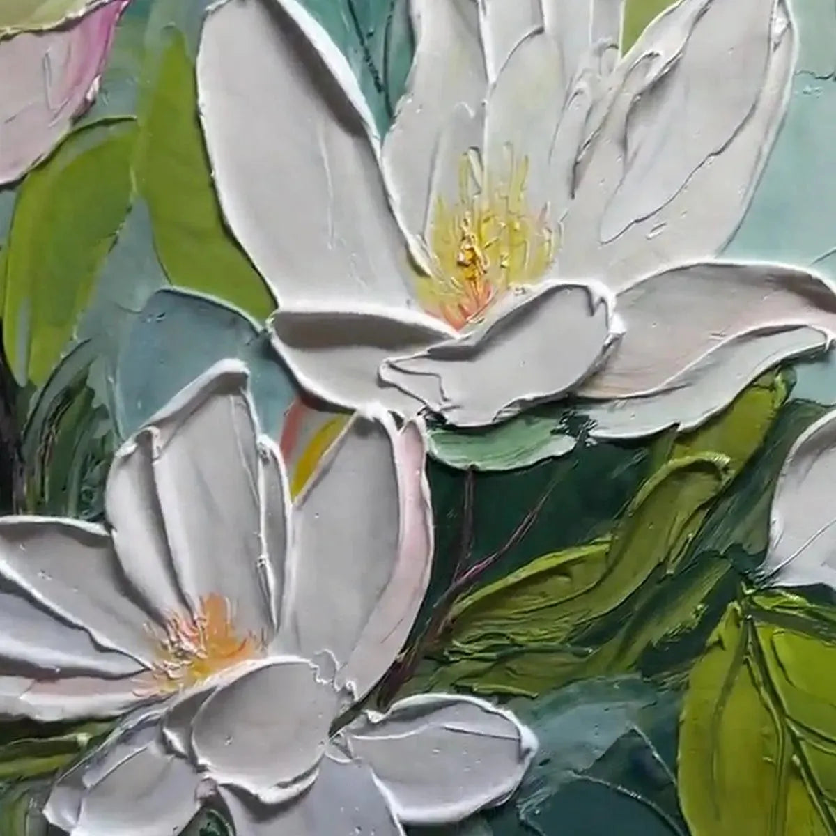Magnolia Blossoms – Magnolia Impasto Painting, view 4