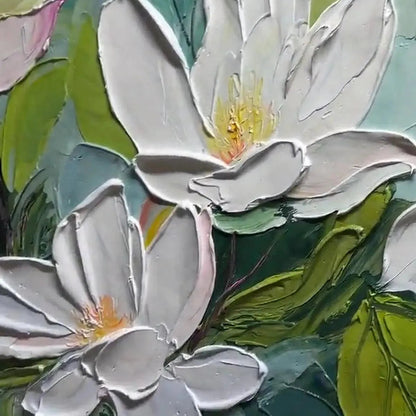 Magnolia Blossoms – Magnolia Impasto Painting, view 4