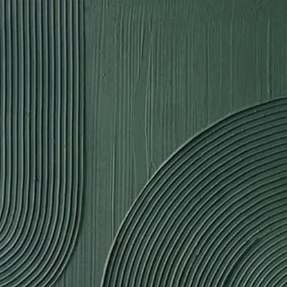 Green Wabi-Sabi Abstract Textured Oil Painting – Green Textured Arches Diptych
