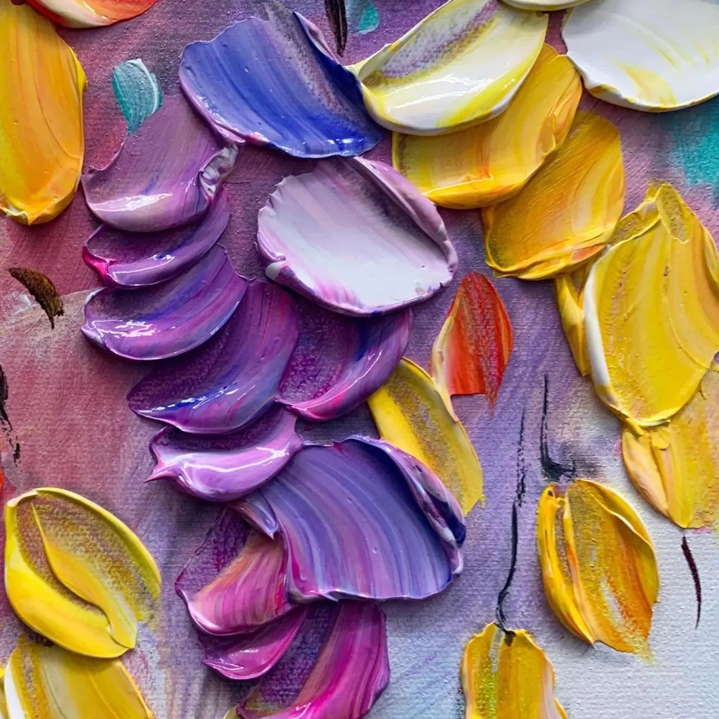 Cascading Color – Floral Impasto Painting, view 3