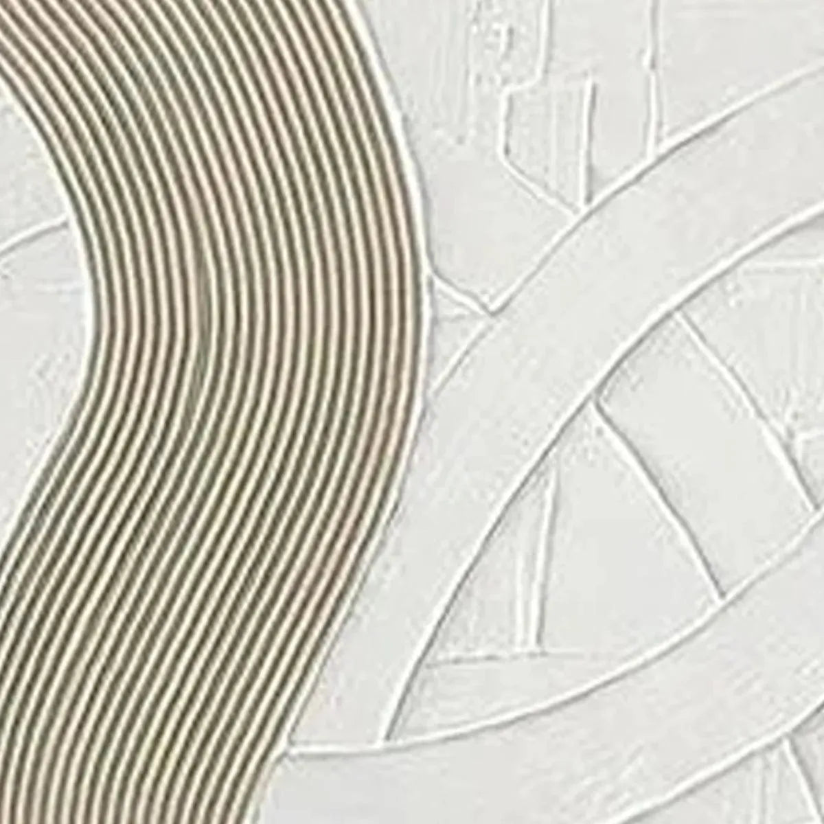 White Wabi-Sabi Abstract Textured Oil Painting – Textured White Lines Diptych