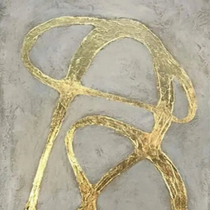Gold Wabi-Sabi Abstract Textured Oil Painting – Golden Abstract Diptych
