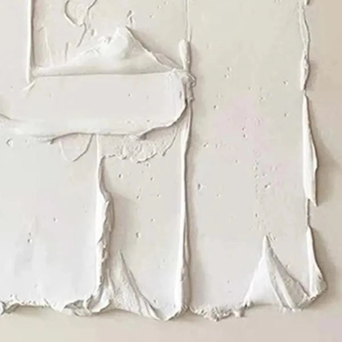 White Textured Relief – Wabi-Sabi Landscape Oil Painting, view 3