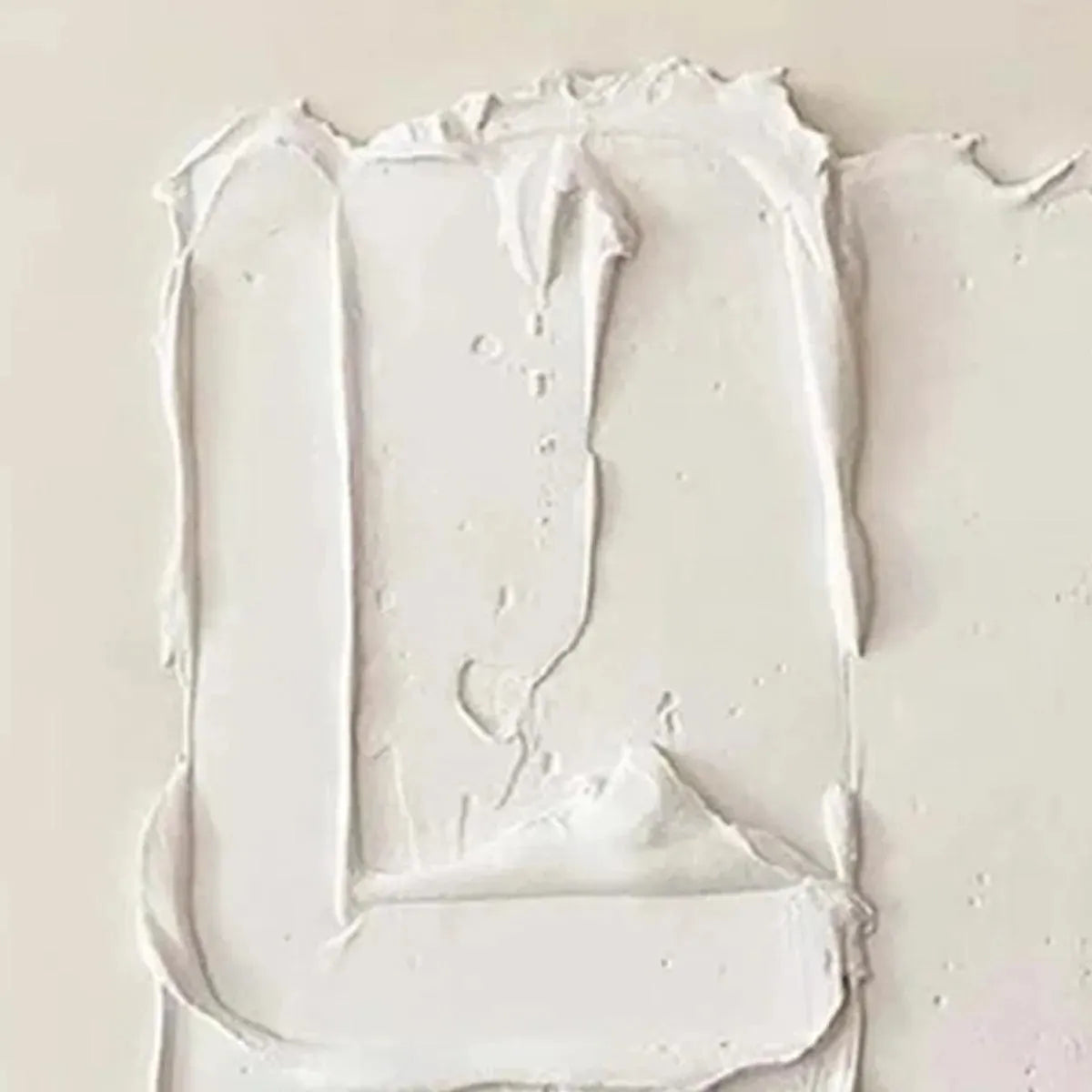 White Wabi-Sabi Landscape Textured Oil Painting – White Textured Relief