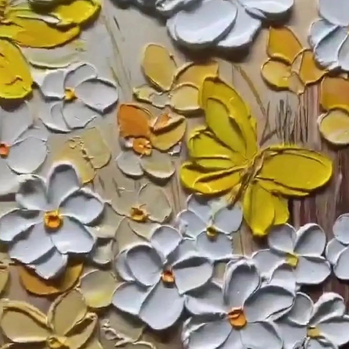 Golden Butterflies – Butterfly Impasto Painting, view 4