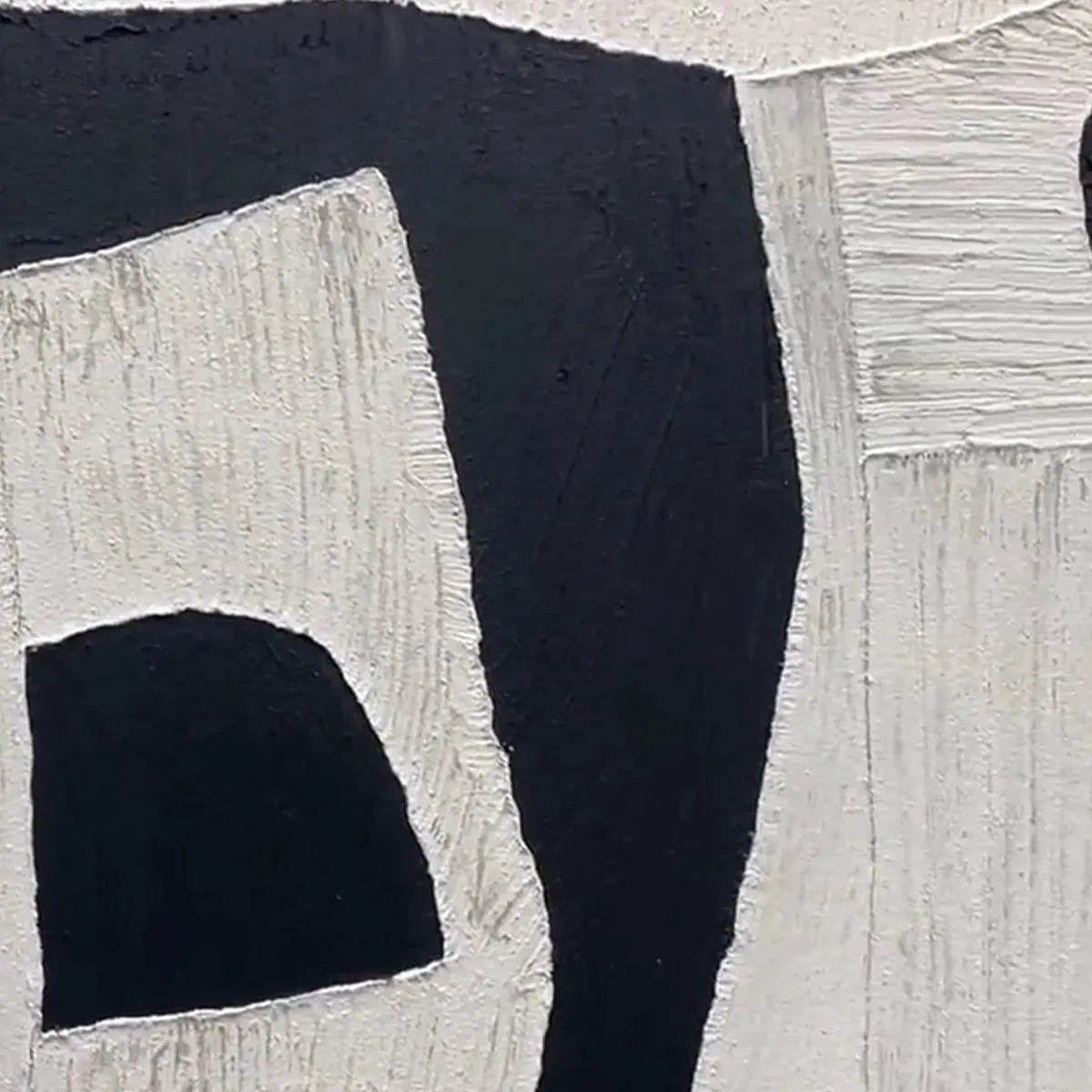 Black And White Abstract – Wabi-Sabi Black and White Abstract Oil Painting, view 3