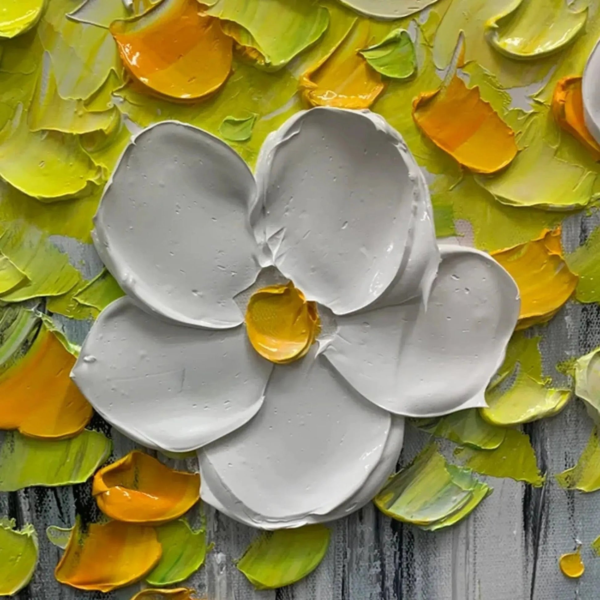 White Magnolias – Magnolia Textured Painting, view 3