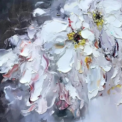 White Petal Dream – Floral Impasto Painting, view 5