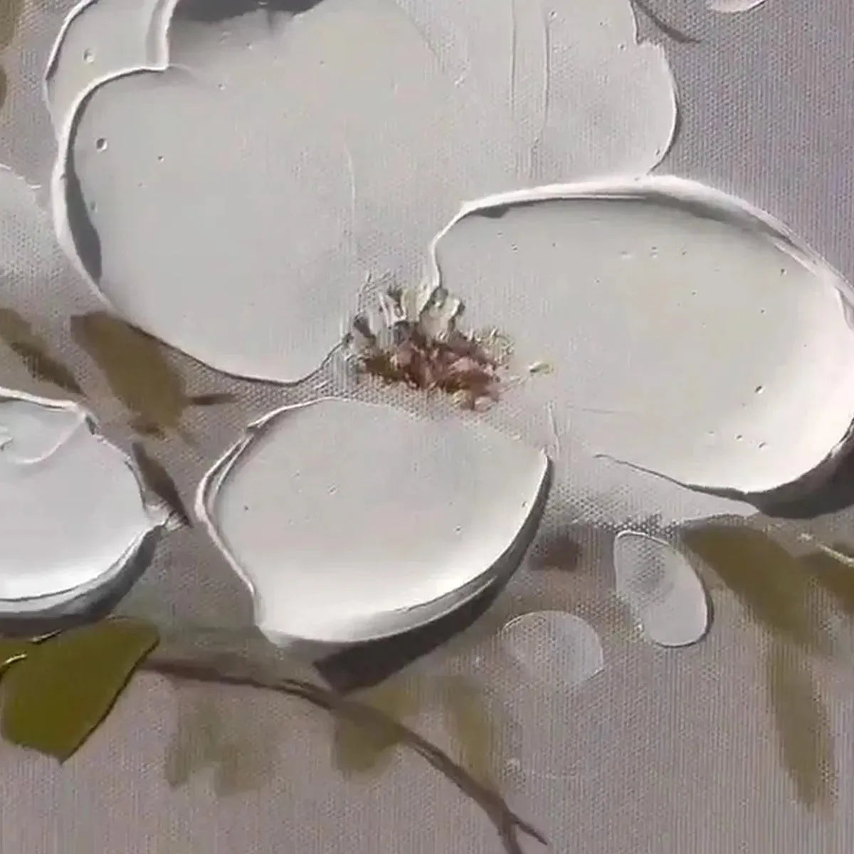 White Blossoms – Impressionist Floral Textured Painting, view 3