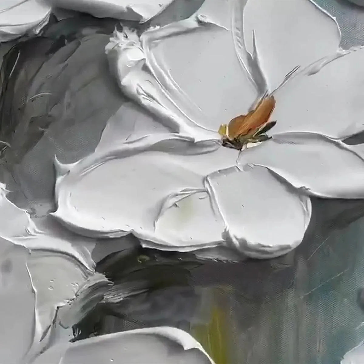 White Magnolia Blossoms – Impressionist Magnolia Impasto Painting, view 4