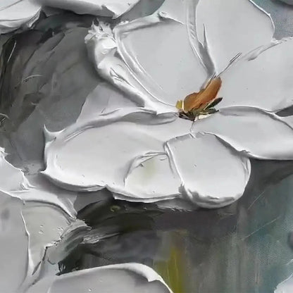 White Magnolia Blossoms – Impressionist Magnolia Impasto Painting, view 4
