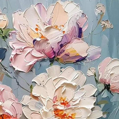 Pastel Peonies – Peony Impasto Painting, view 3