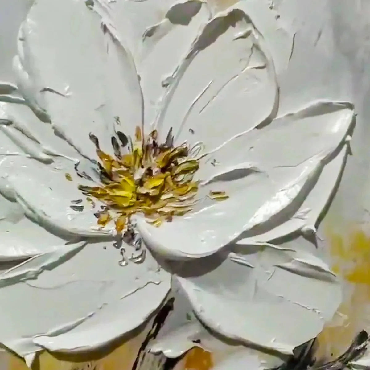 White Blossom – Floral Impasto Painting, view 3