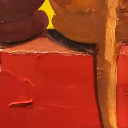 Colorful Cat Textured Oil Painting – Cats In A Row