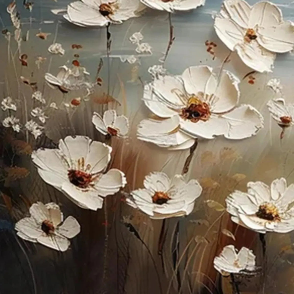 Seaside Blossoms – Coastal Floral Impasto Painting, view 3
