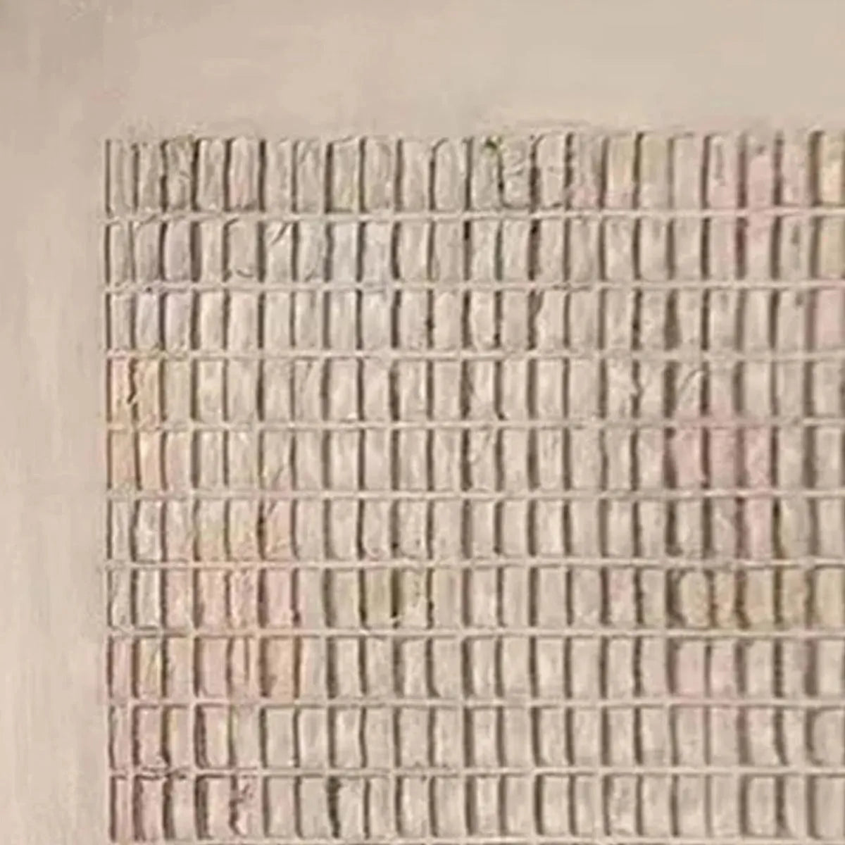 Beige Grid – Wabi-Sabi Geometric Oil Painting, view 3