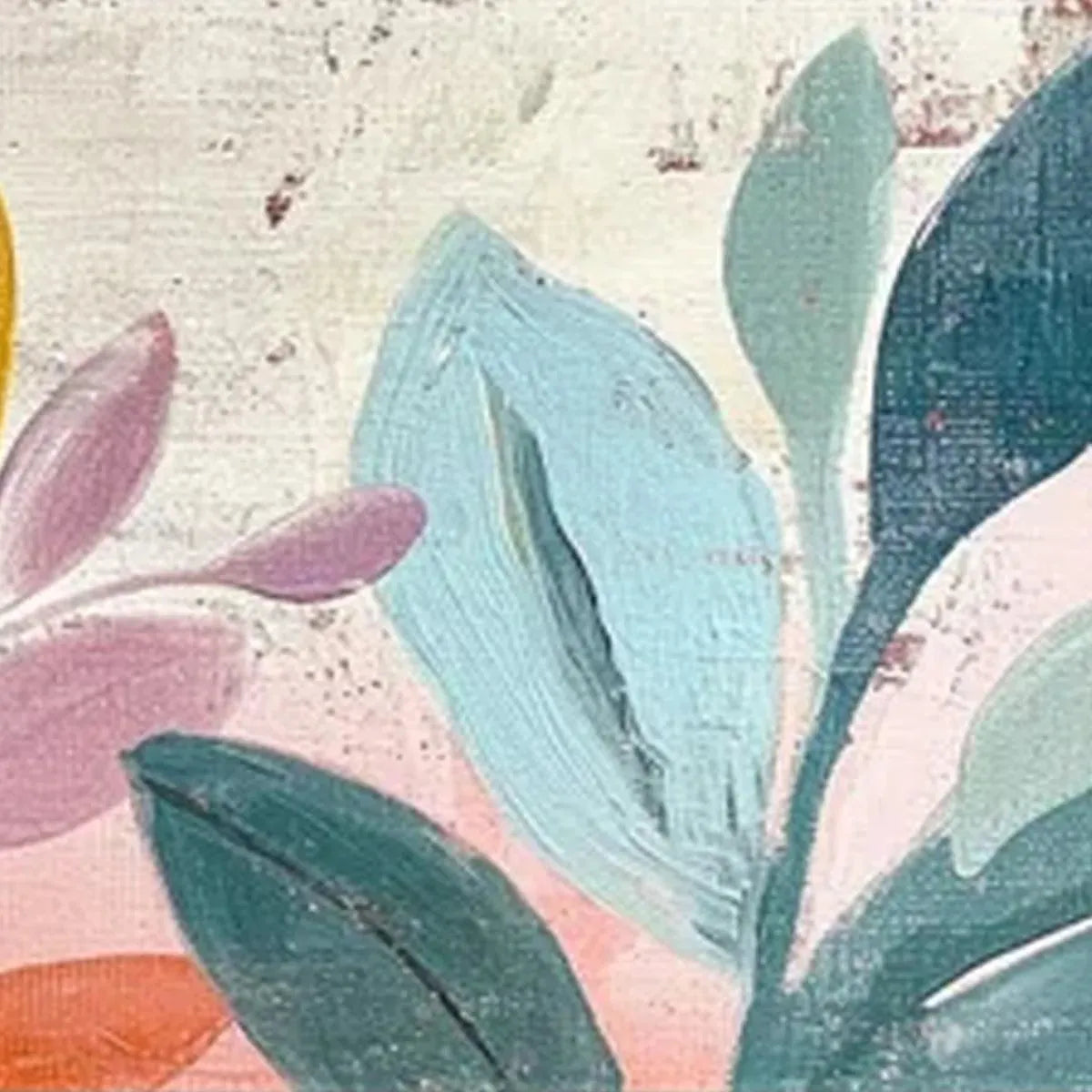 Hand-Painted Floral Wall Art – Pastel Botanical Panoramic