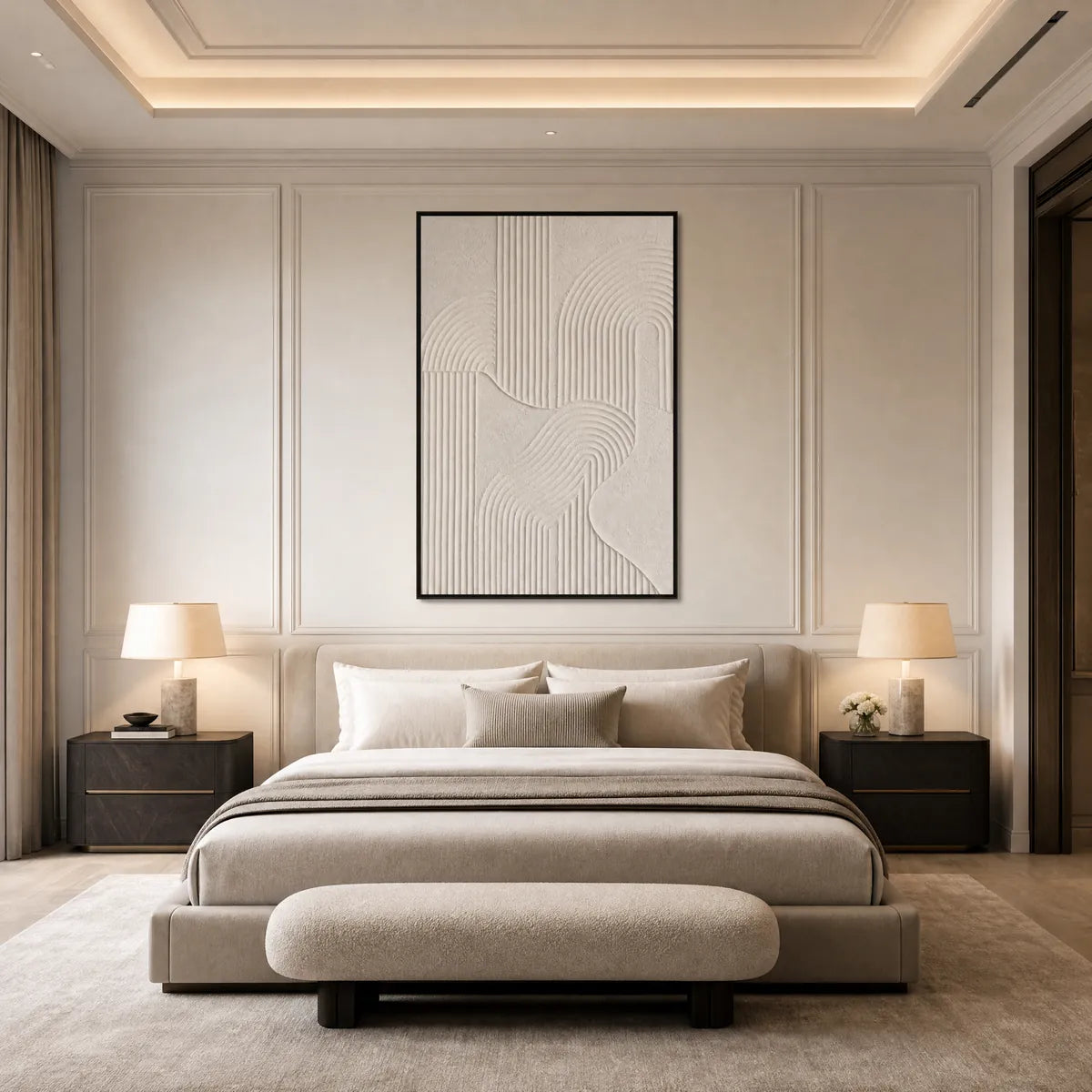 Wabi-Sabi Architecture Textured Oil Painting – Zenith