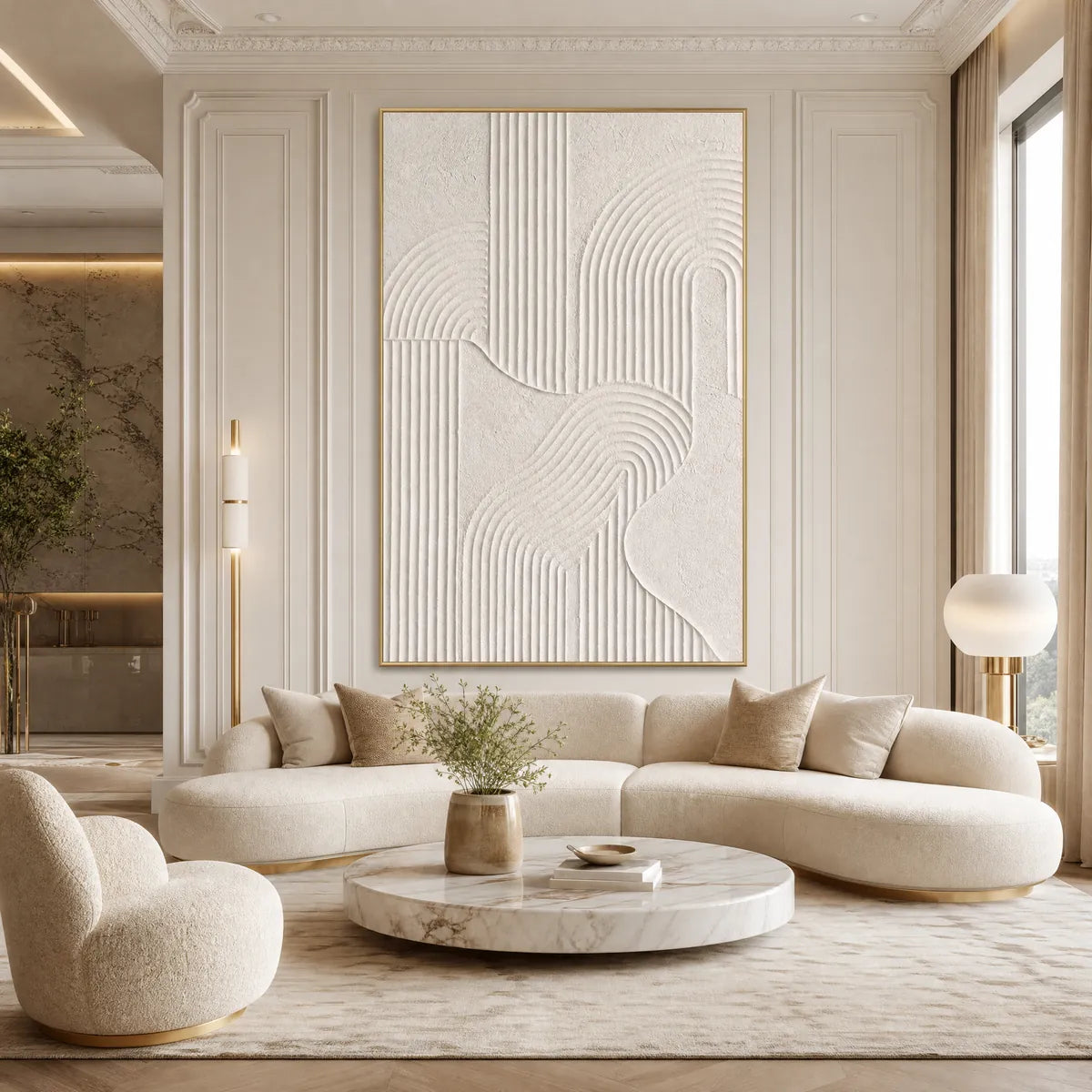 Wabi-Sabi Architecture Textured Oil Painting – Zenith