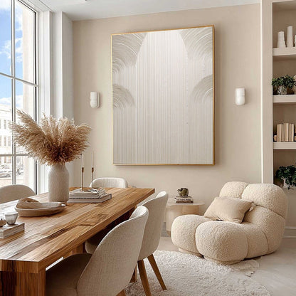 Beige Wabi-Sabi Abstract Textured Oil Painting – Zenith