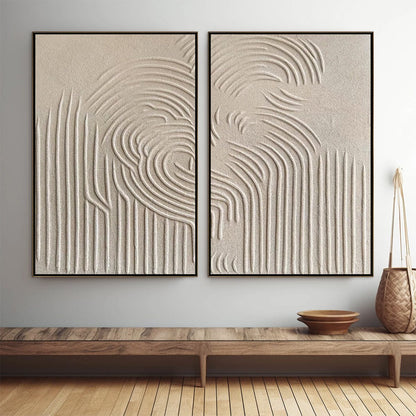 Zen Cascade – Wabi-Sabi Waterfall Oil Painting, view 2