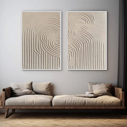 Zen Cascade – Wabi-Sabi Waterfall Oil Painting, view 3