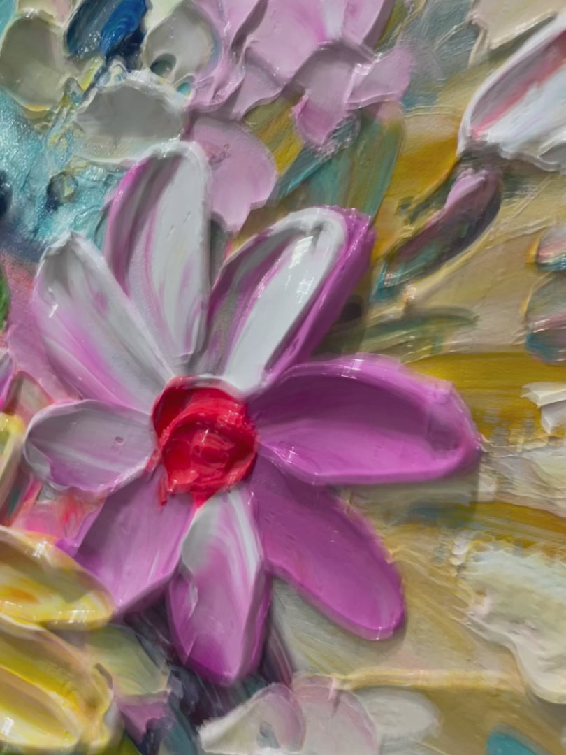 Blooming Rhapsody – Floral Impasto Oil Painting, view 4