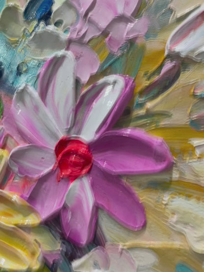 Blooming Rhapsody – Floral Impasto Oil Painting, view 4