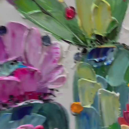 Desert Garden – Cactus Impasto Painting, view 3
