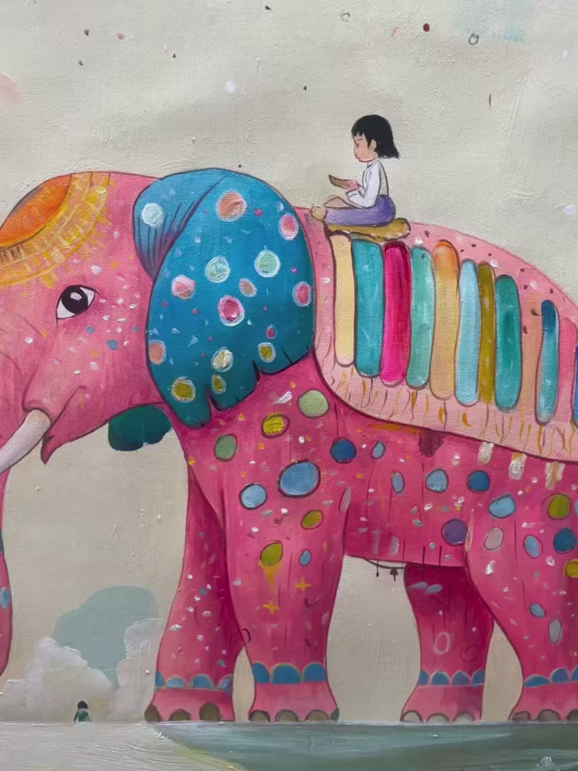 Elephant Dreams – Elephant Oil Painting, view 4