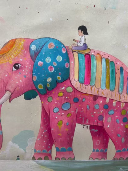 Elephant Dreams – Elephant Oil Painting, view 4