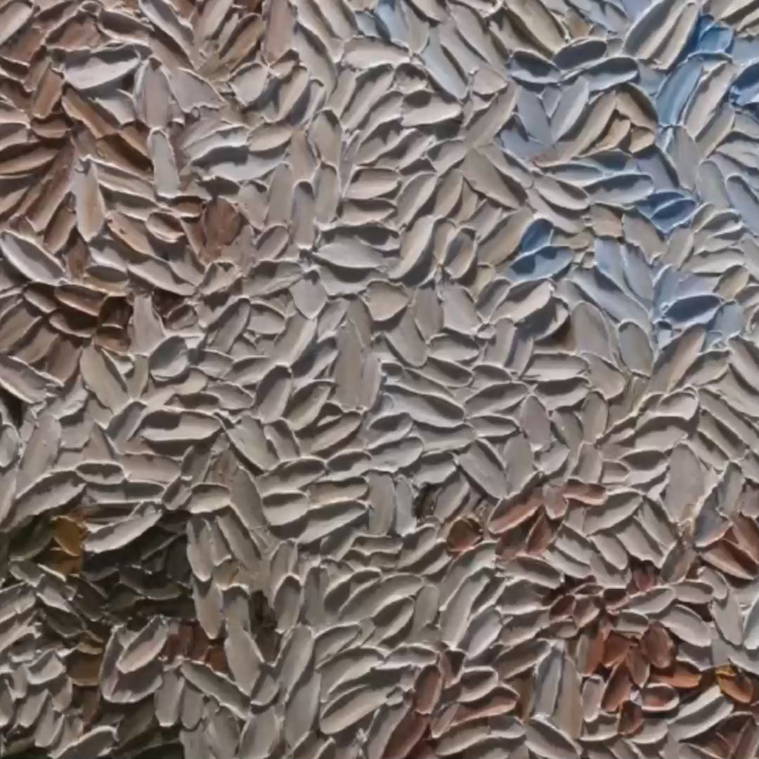 Terra Mosaic – Wabi-Sabi Celestial Impasto Oil Painting, view 3