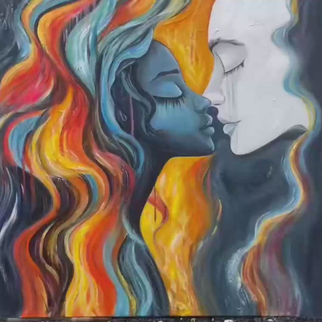 Eternal Embrace – Couple Oil Painting, view 3