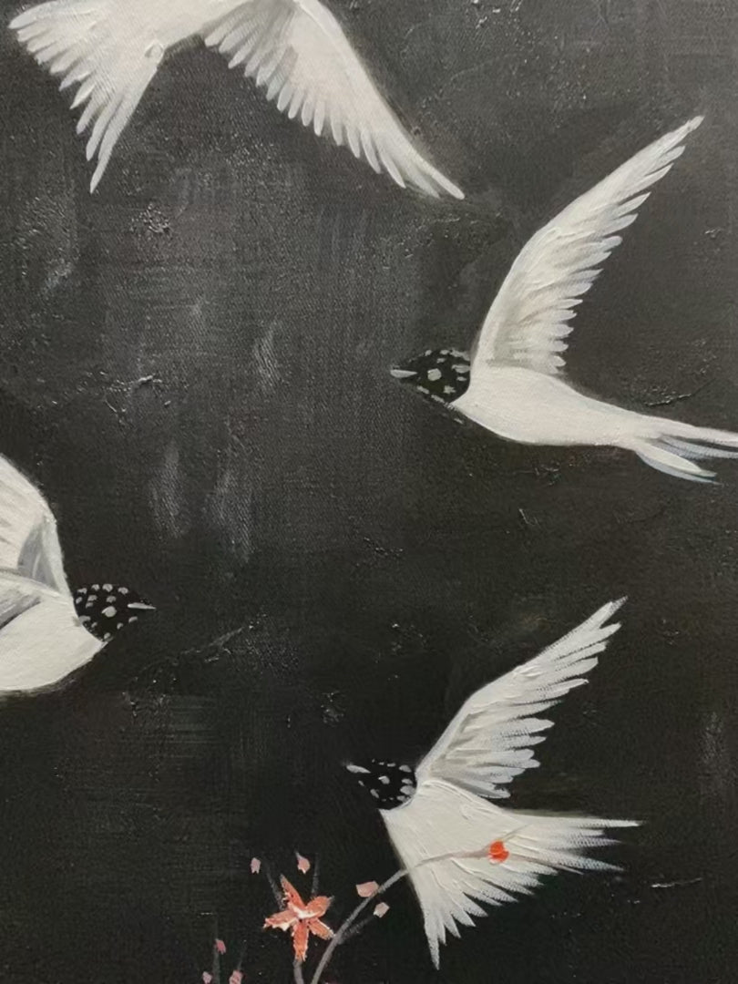Dancing In The Dark – Bird Oil Painting, view 4