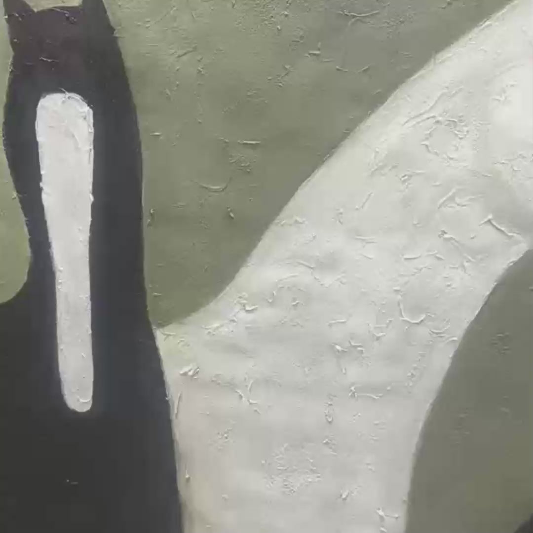 Three Horses – Minimalist Horse Oil Painting, view 3