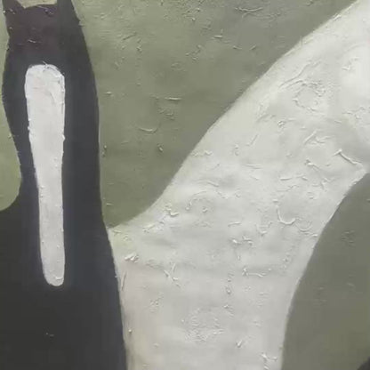 Three Horses – Minimalist Horse Oil Painting, view 3