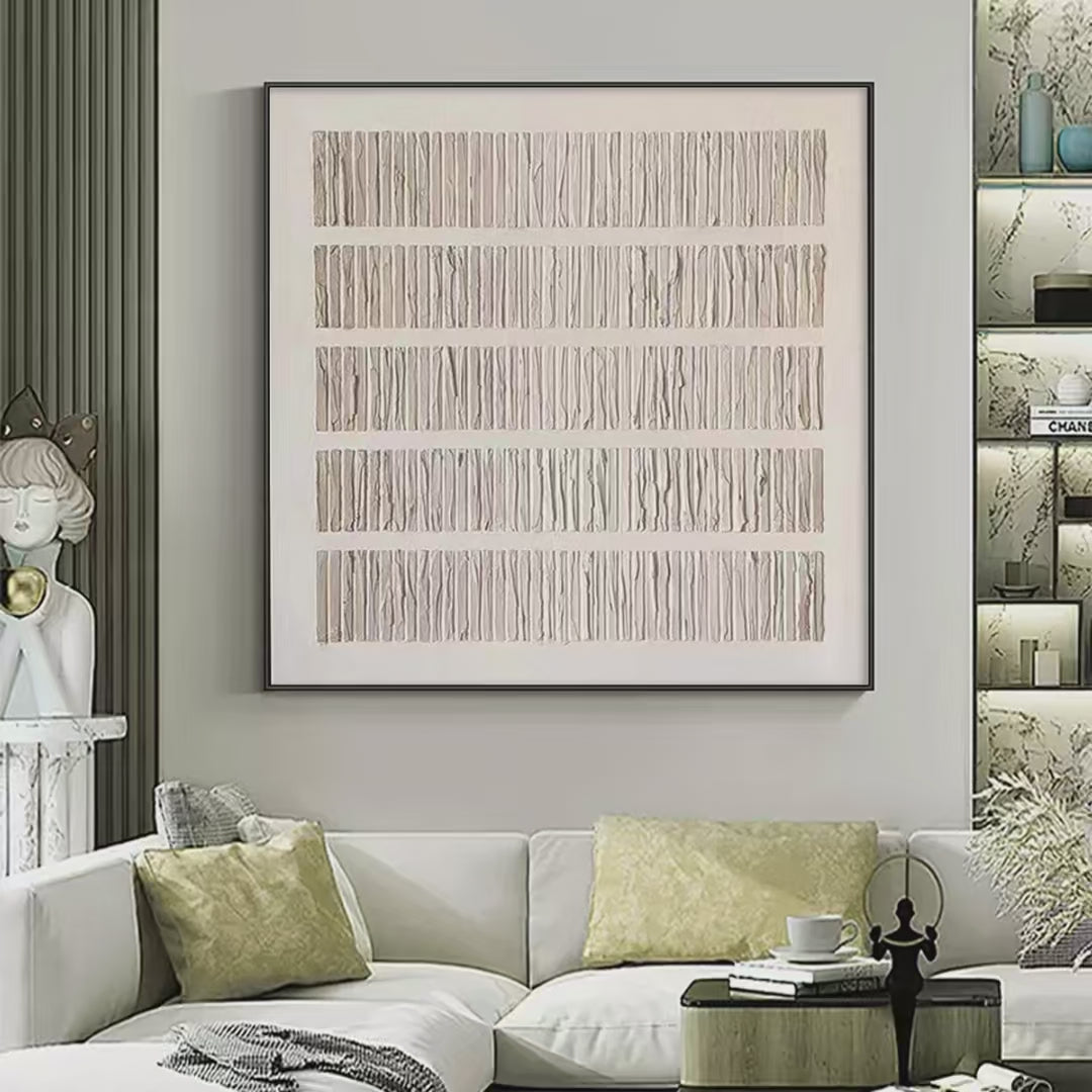 Textured Beige – Wabi-Sabi Abstract Oil Painting, view 2