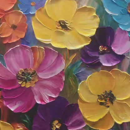 Blooming Rhapsody – Floral Impasto Oil Painting, view 3