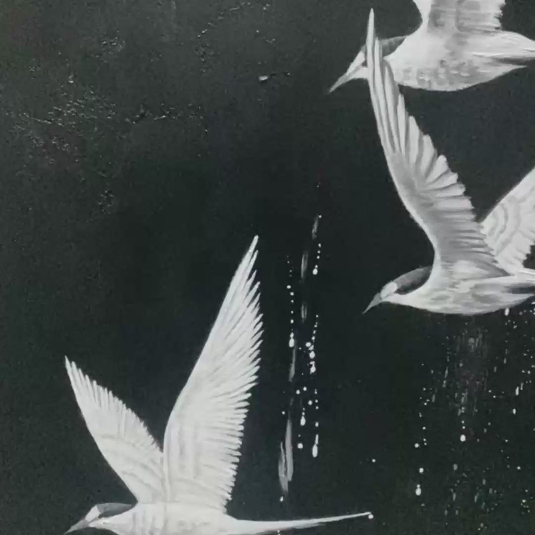 Night Flight – Bird Textured Oil Painting, view 4