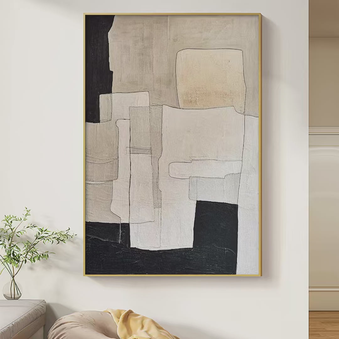 Neutral Abstract – Wabi-Sabi Neutral Abstract Oil Painting, view 2