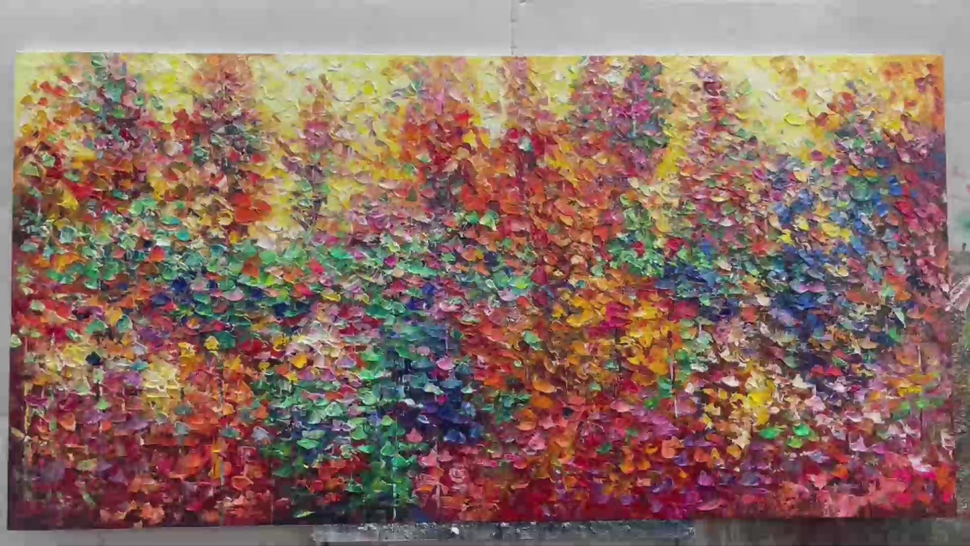 Autumn Glow – Wabi-Sabi Landscape Impasto Painting, view 3