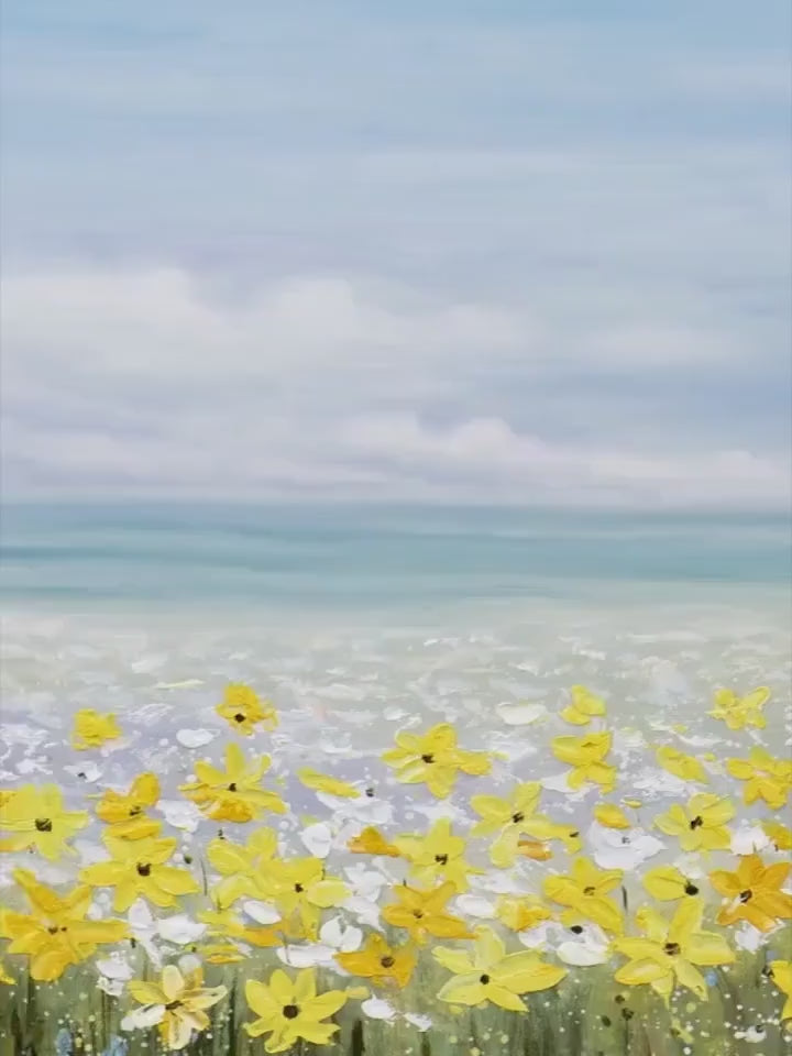 Golden Hour Bloom – Wildflower Oil Painting, view 4