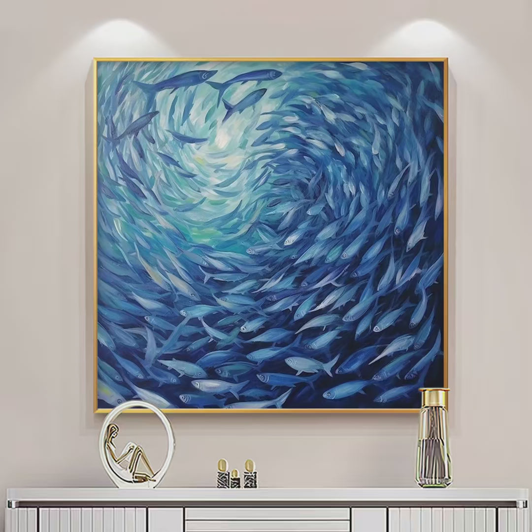 Oceanic Whirl – Animal Oil Painting, view 2