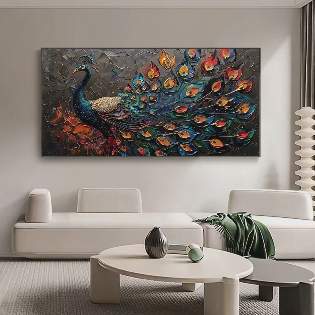 Majestic Plumage – Animal Impasto Oil Painting, view 2