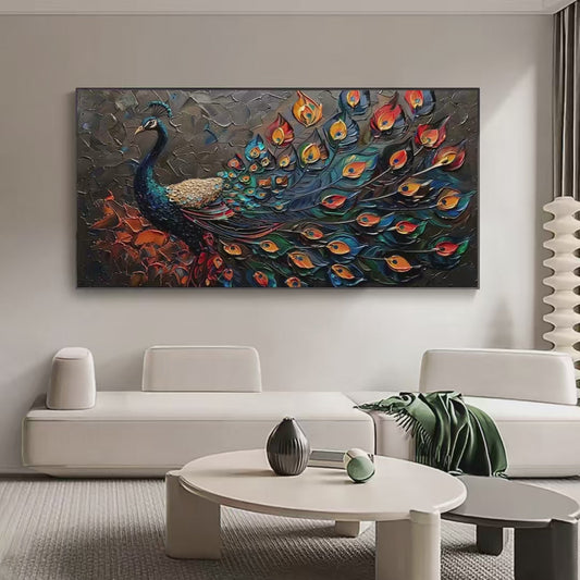 Majestic Plumage – Animal Impasto Oil Painting, view 2
