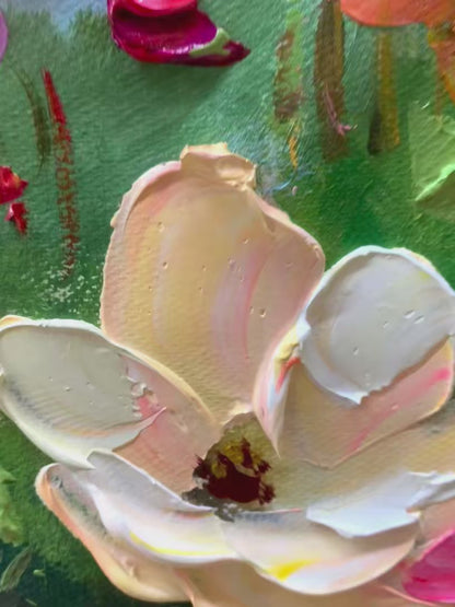 Summer Meadow Dance – Meadow Impasto Oil Painting, view 3