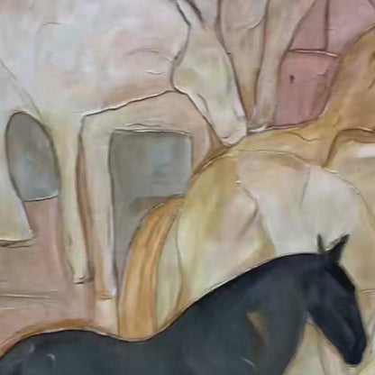 Herd Whispers – Horse Impasto Oil Painting, view 3