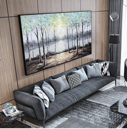 Large – River Landscape Wall Art | Abstract Oil Painting, view 4