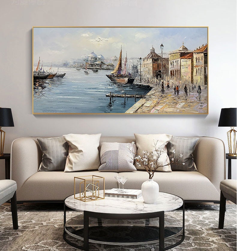 Panoramic White Abstract River Landscape Wall Art